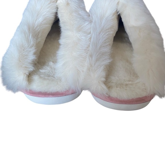Cozy Pink Slippers with White Fur Trim Size 8 - Picture 4 of 7